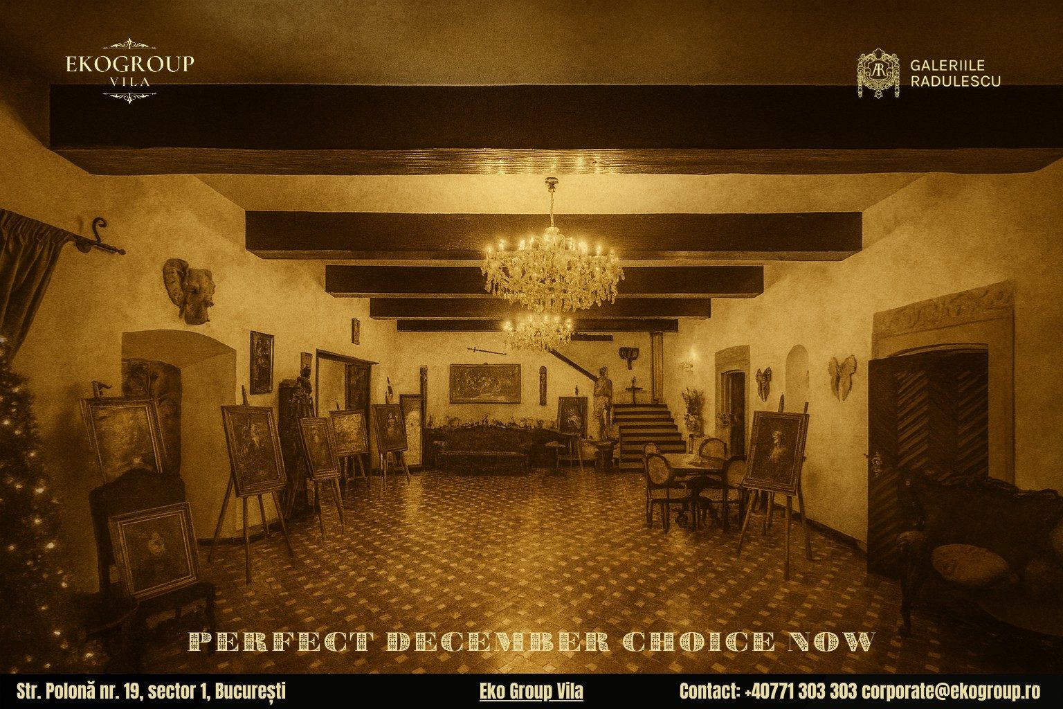 Zile libere decembrie: Trăiește magia Crăciunului anilor ’30 la Eko Group Vila, o experiență de neuitat